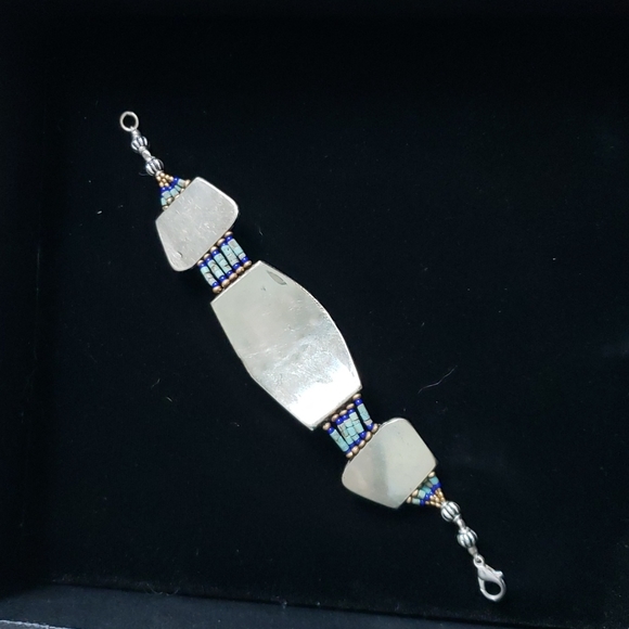 SILVER AND MULTI STONE BRACELET *FIRM* - Picture 2 of 5